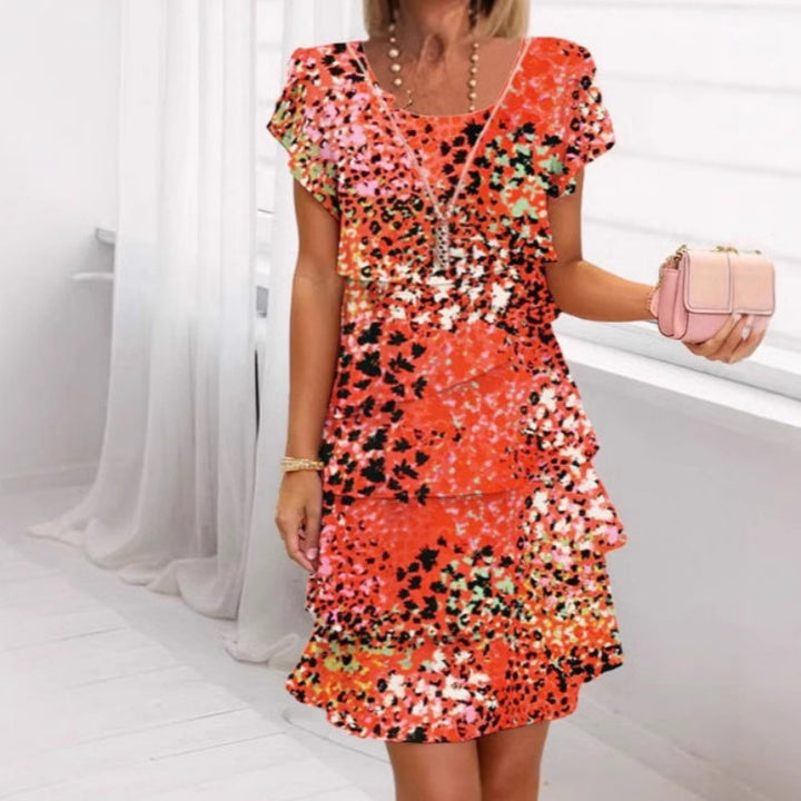 Valenza™ – Vestido elegante con un estampado sofisticado y un acabado refinado